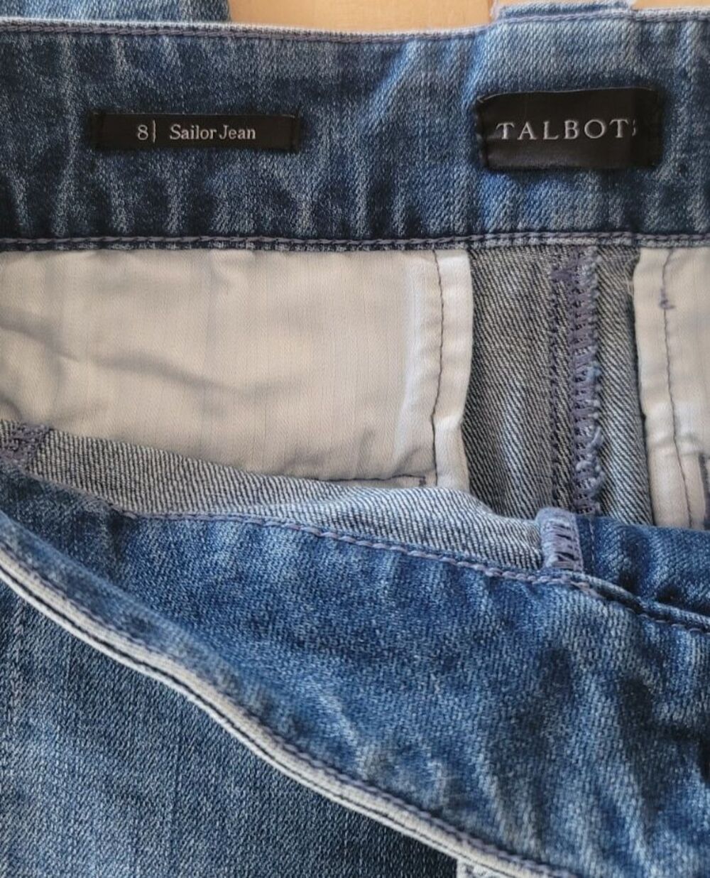 Talbots Jeans Womens Size 8 Blue Wash High Rise Straight Ankle Sailor Nautical - Picture 5 of 5
